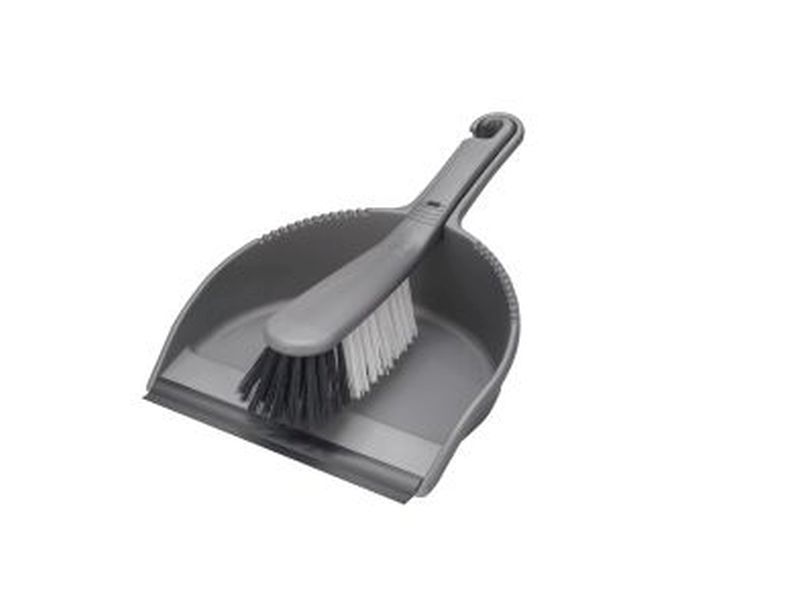 Dustpan & Brush Stiff Metallic