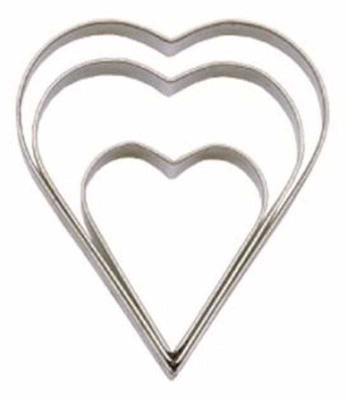 Plain Heart Cutter Set of 3