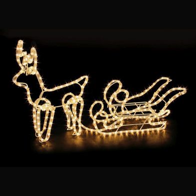 See more information about the Small Reindeer and Sleigh Rope Light Decoration