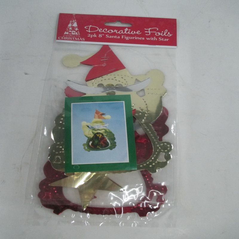 8" Christmas Figurines - Santa With Star (2 Pack)