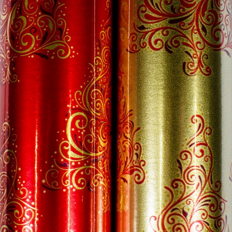 Foil Christmas Wrap Traditional (Red)