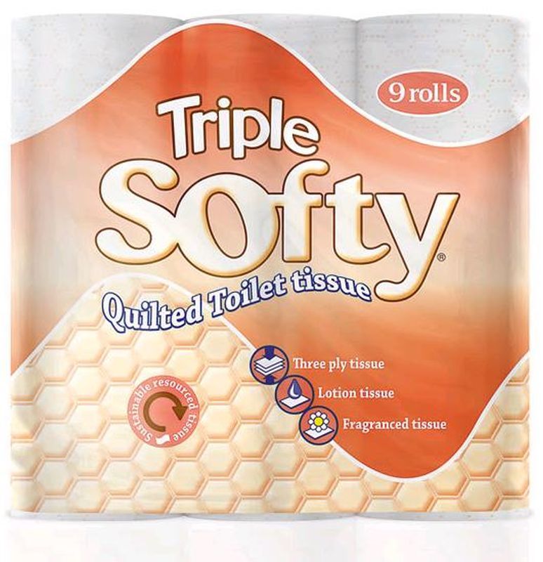 Toilet Roll Toilet Tissue 9 Rolls 3 Ply Triple Soft Peach