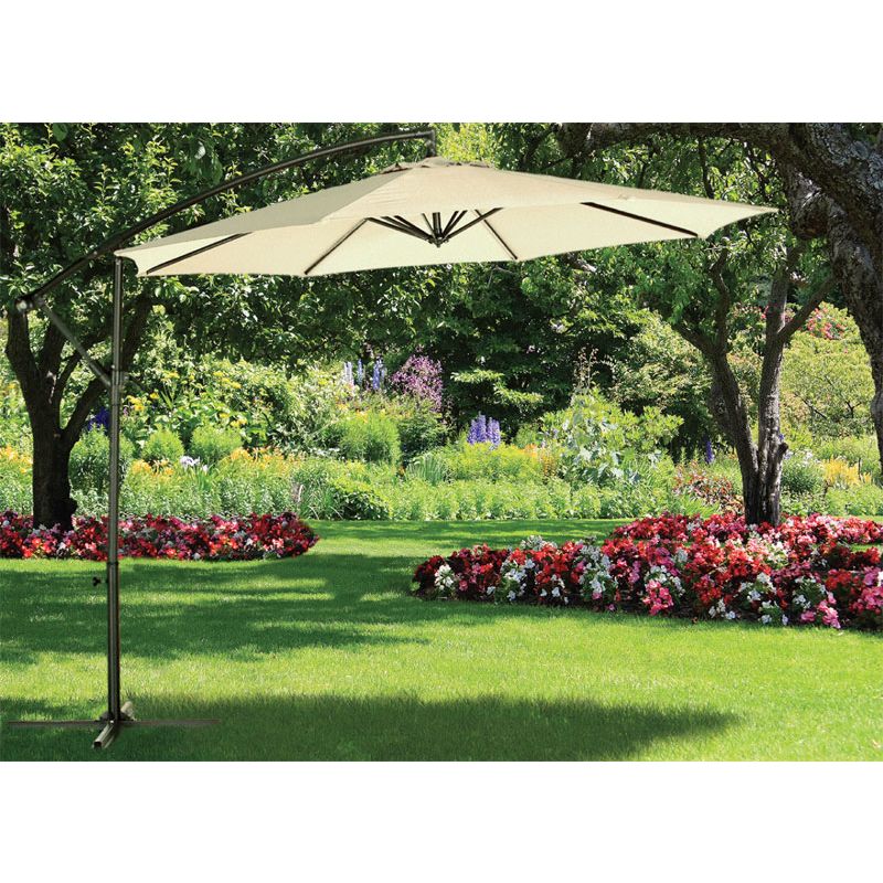 3M Over Hang Parasol Cream Garden Umbrella