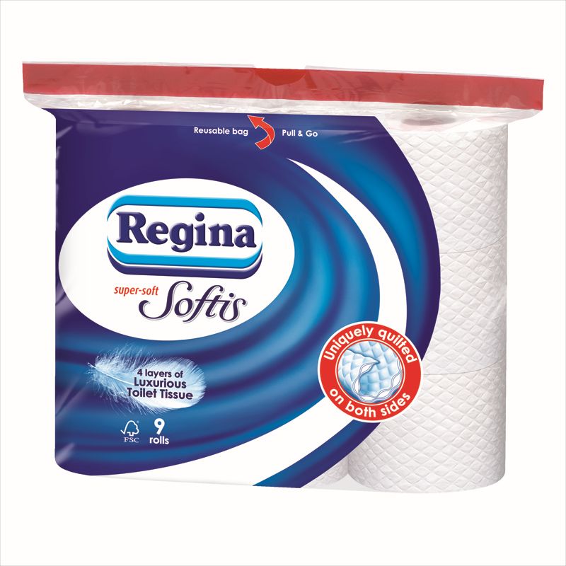 9Pck Softis White Toilet Tissue 4Ply