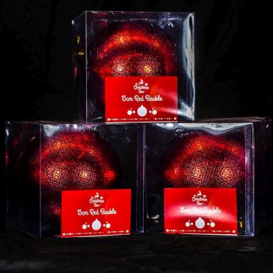 See more information about the Festive Christmas Decoration Plastic Ball - Red (15 cm)