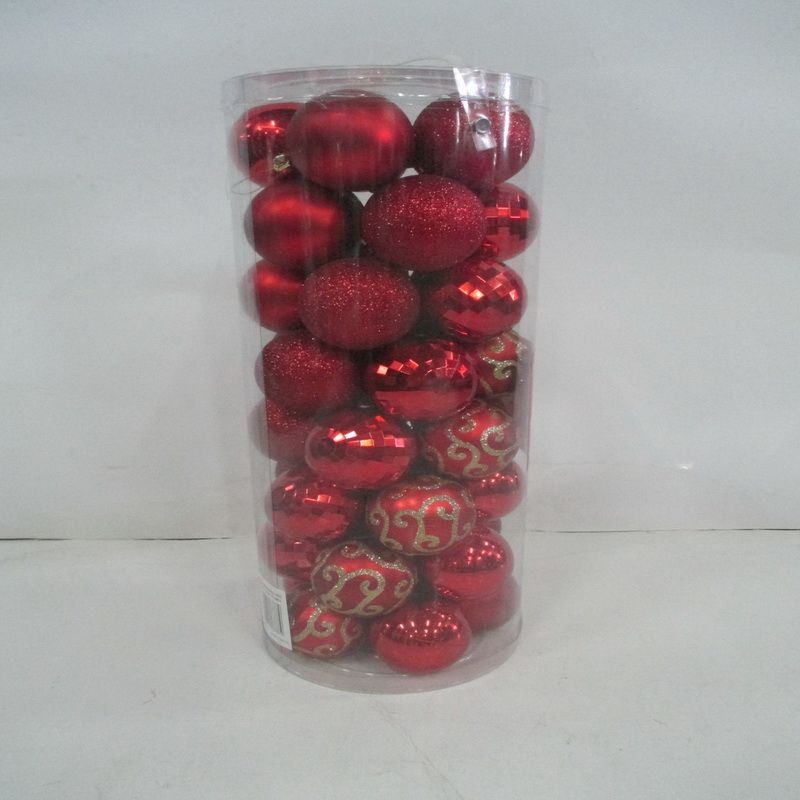 Pack of 40 Christmas Balls Decoration - Red (6cm)