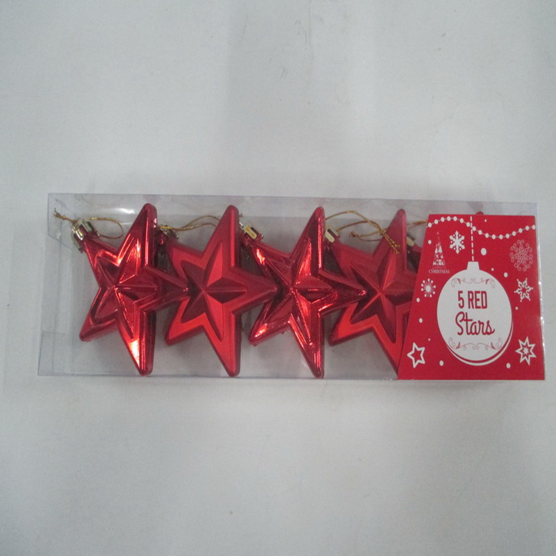 Red Stars 6cm 5 Pack