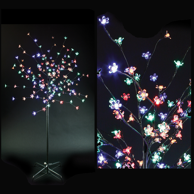 150cm Cherry Tree With 180 Multi-Coloured Bulbs