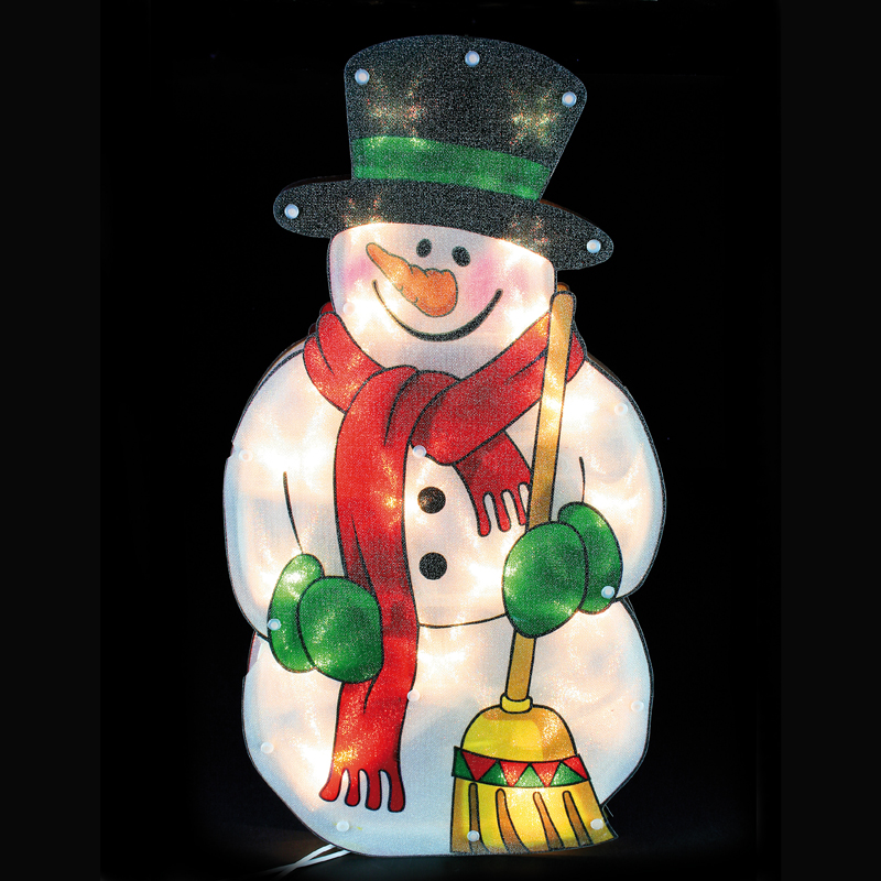 Snowman High Voltage Window Light With 20 Bulbs