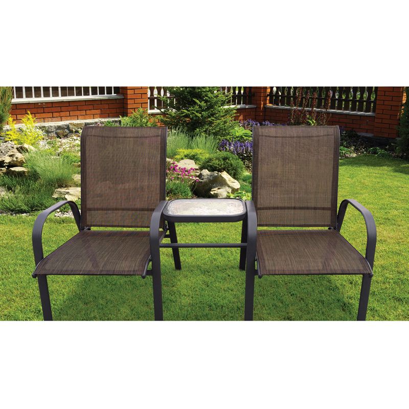 Brown Corsica Textilene Tete a Tete Garden Set