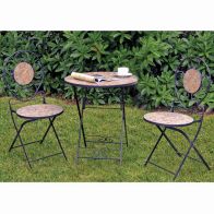 See more information about the Bistro Set 3 Piece Messina Mosaic Garden Furniture