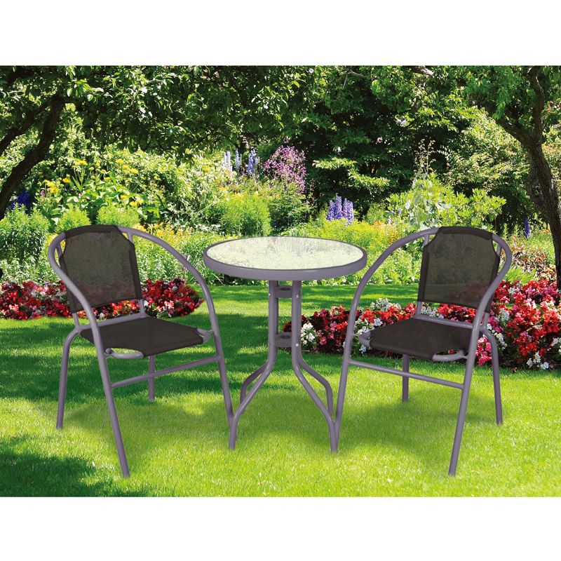 Calella Bistro Garden Furniture Set 3 piece (Black)