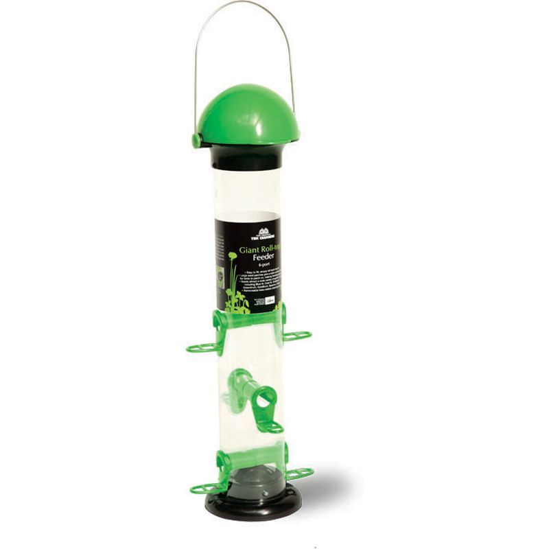 6 Port  RollTop Seed Feeder Black/Green