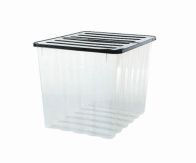 See more information about the 110L Supa Nova Clear Plastic Storage Box With Black Lid