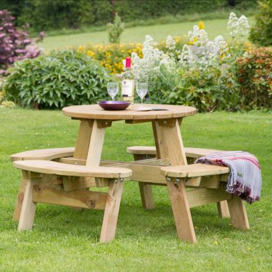 See more information about the Katie Round Outdoor Picnic Dining Table