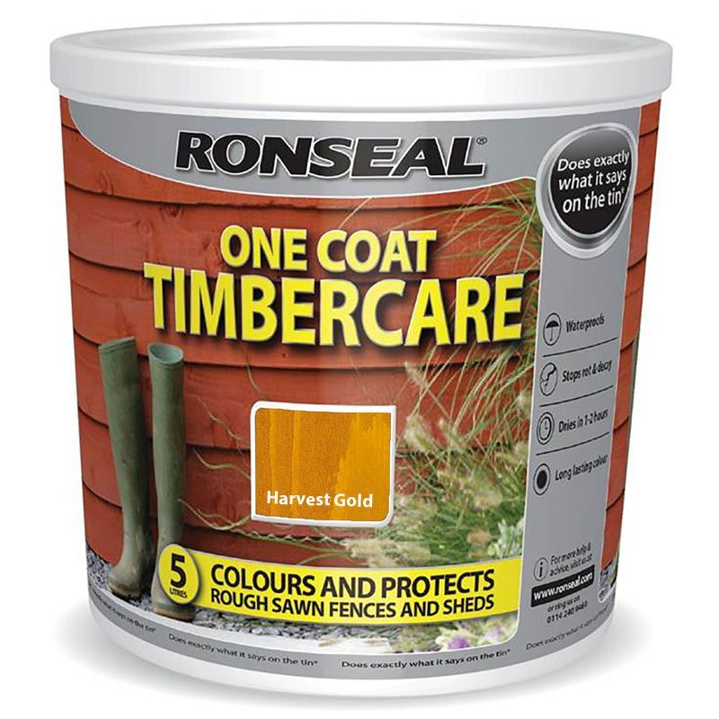 Ronseal One Coat Timbercare 5 Litre - Harvest Gold