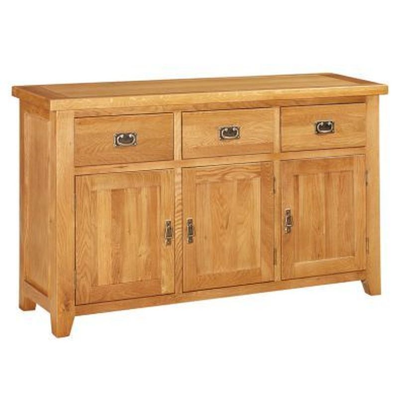 Cotswold Oak 3 Door 3 Drawer Sideboard