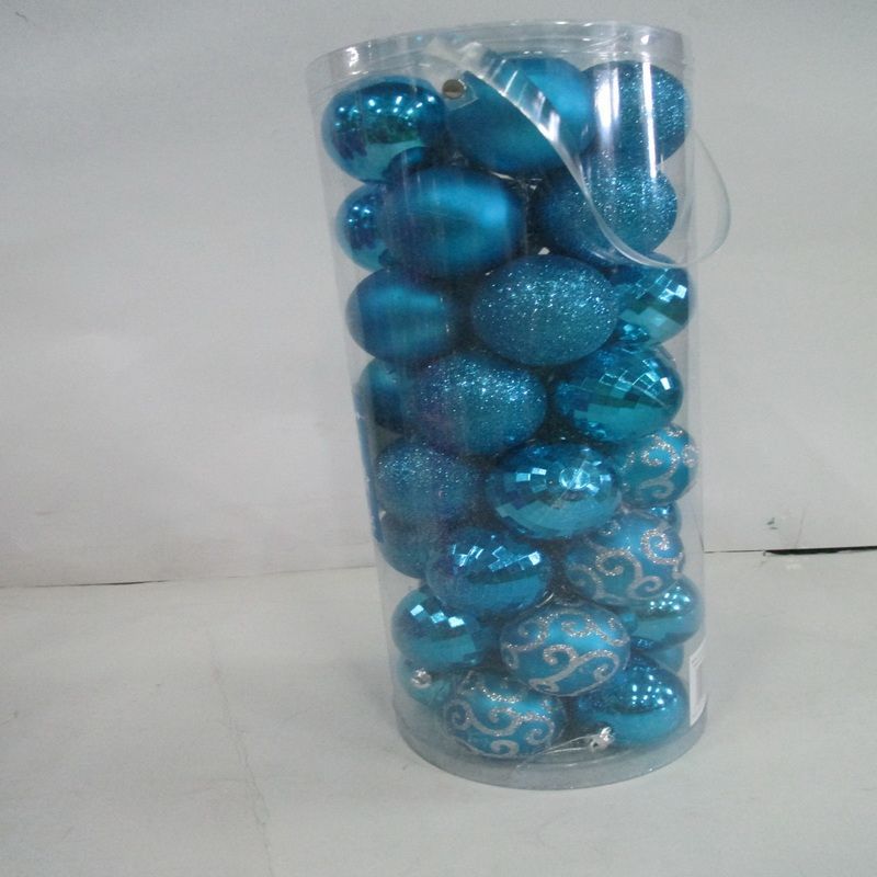 Pack of 40 Christmas Balls Decoration - Blue (6cm)