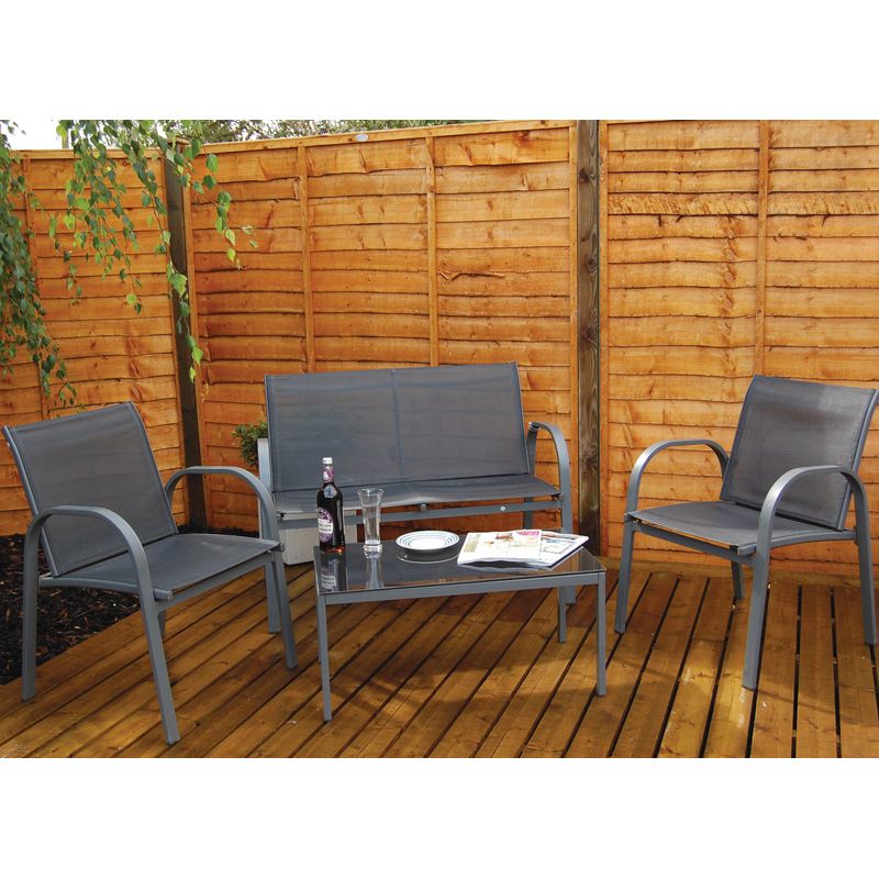 4 Piece Charcoal Textilene Set