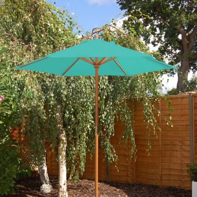 See more information about the Teal Wooden Parasol (2m)