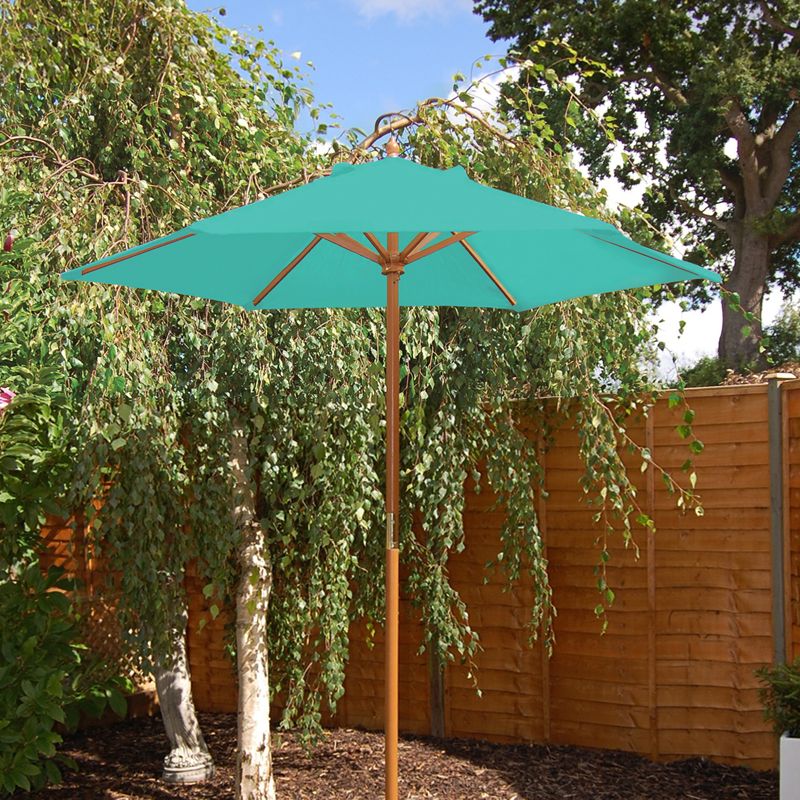 Teal Wooden Parasol (2m)