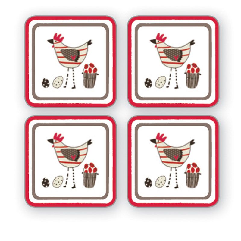 Coasters Set of 4 Chicken