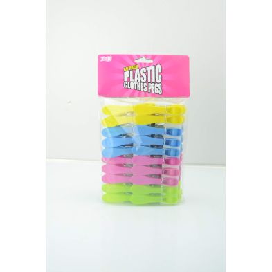 See more information about the 40 Plastic Clothes Pegs (Various Colours)