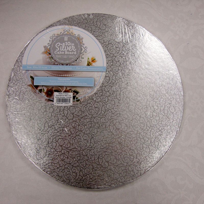 10inch Silver Round Cake board Covering Edge