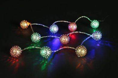 See more information about the Silver Low Voltage Metal Ball With 30 Cold Multi-Coloured LED’s