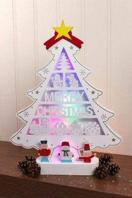 See more information about the Large Wooden Christmas Tree With 5 Colour Changing LED’S