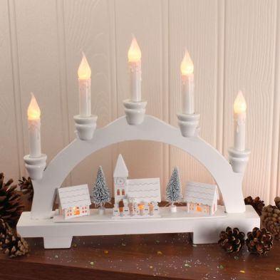 See more information about the Wooden Bridge and Village with 8 LED Warm White Candle Lights