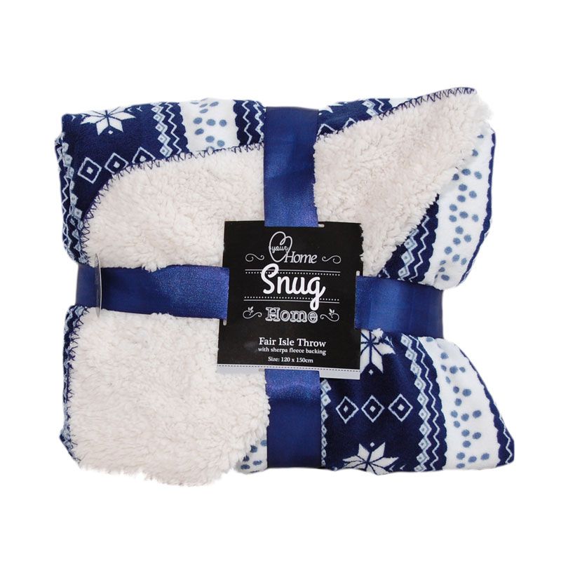 Sherpa Back Fairisle Throw