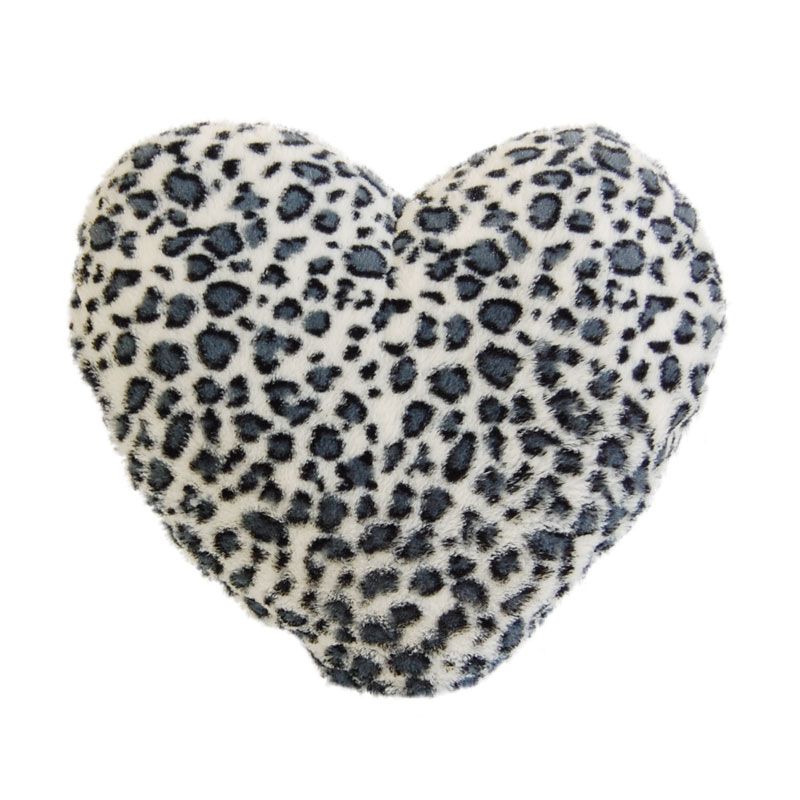 Leopard Heart Faux Fur Cushion Cover