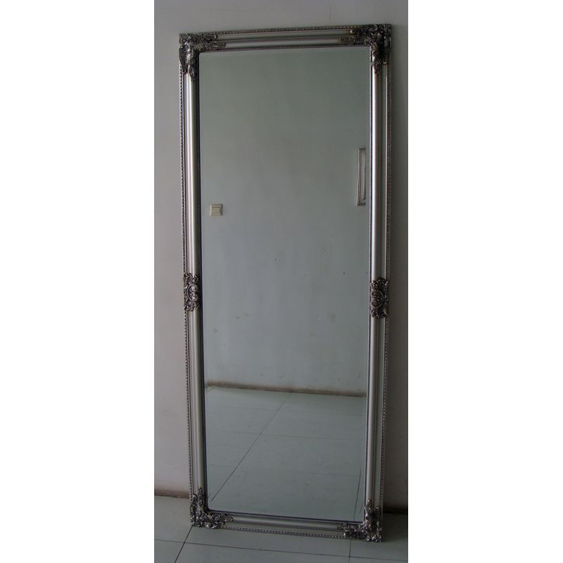 Wooden Frame Baroque Mirror in Silver (72 x 162cm)