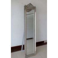 See more information about the Wooden Frame Baroque Standing Mirror Silver (44 x 180cm)