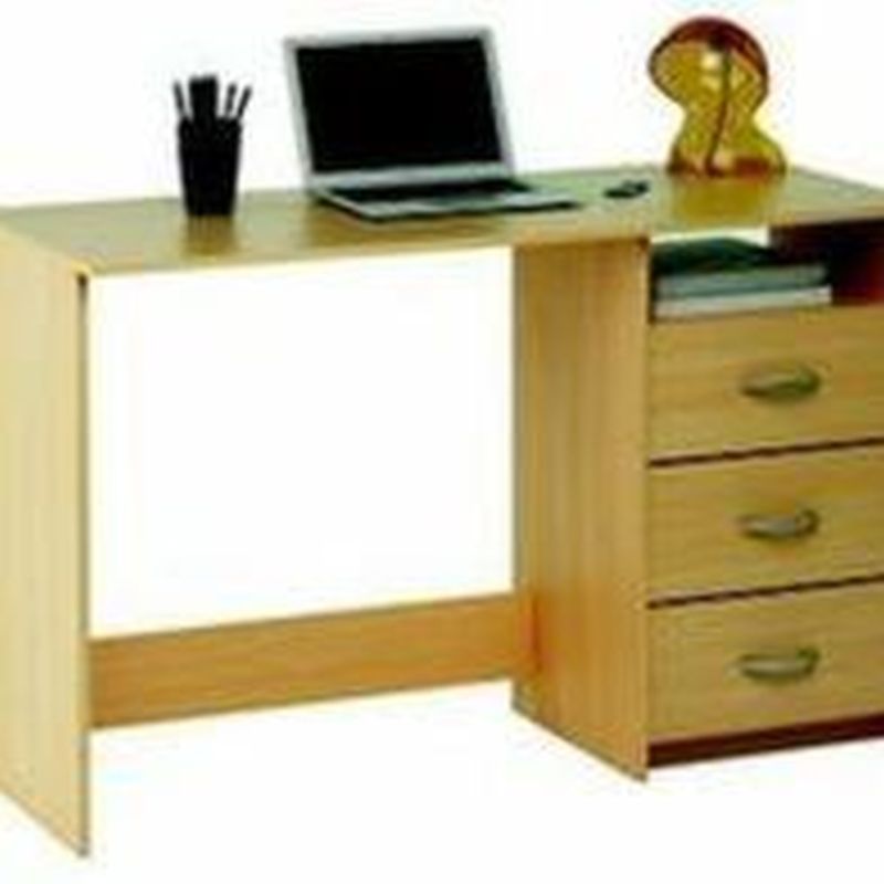 Beech 3 Drawer Desk