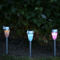 See more information about the Mosaic Glass Solar Light - Blue