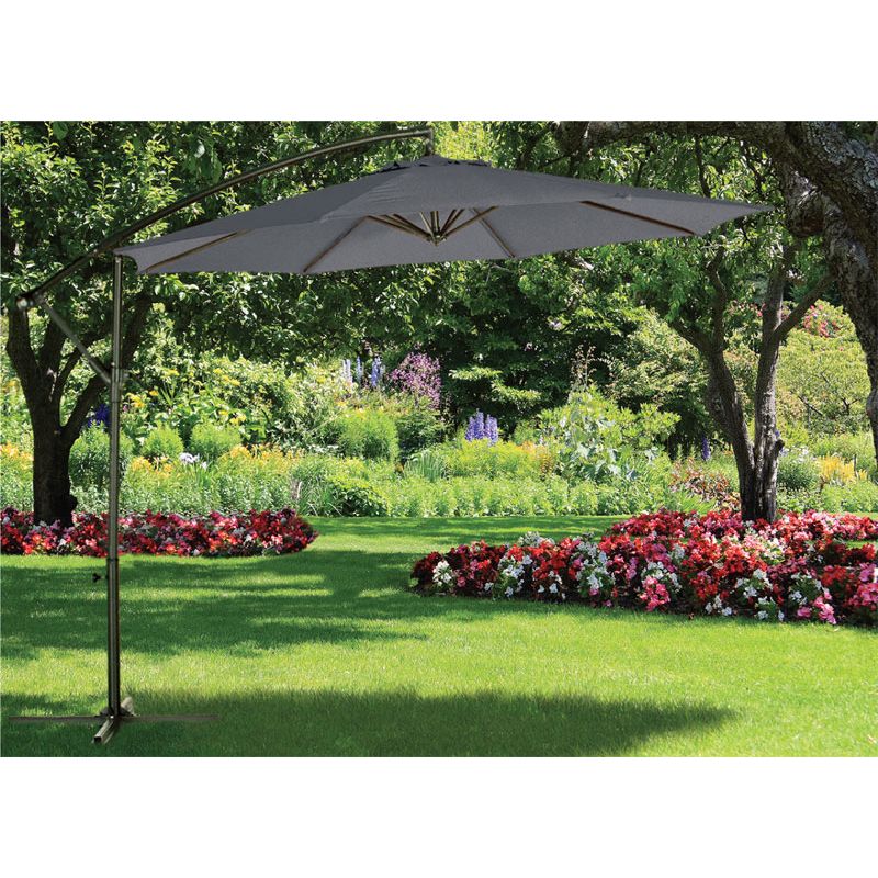 Over Hang Parasol Charcoal (3m)