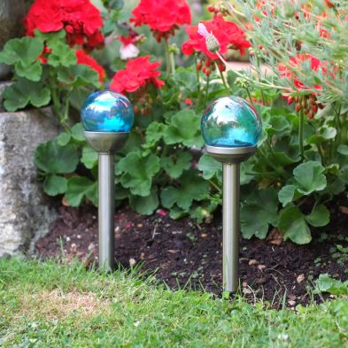 See more information about the Small Blue Bubble Solar Orb Light