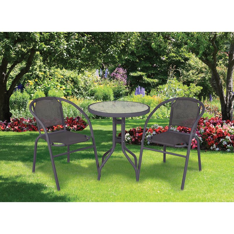 Calella 3 Pce Charcoal Bistro Set