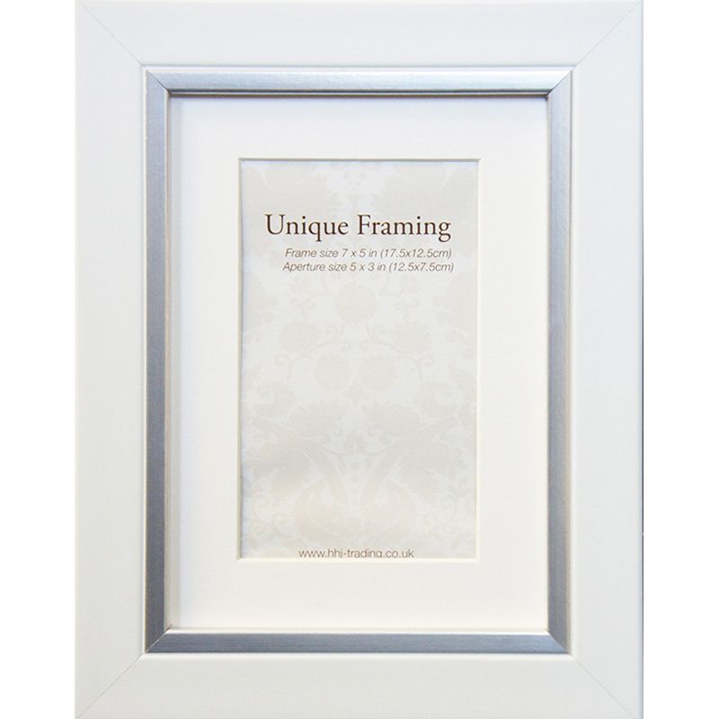 White Contemporary Edge Photo Frame (7" x 5")