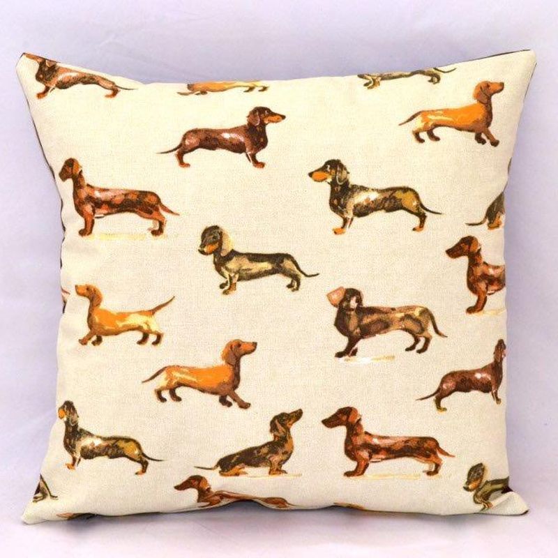 Daschund Feather Cushion (45 x 45cm)