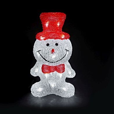 See more information about the Snowman Acrylic Christmas Decoration with 24 White LED Lights