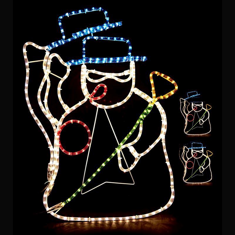 Snowman Waving Hat Christmas Rope Lights