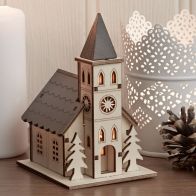 See more information about the Decorative Small Wooden House with Warm White LED Lights