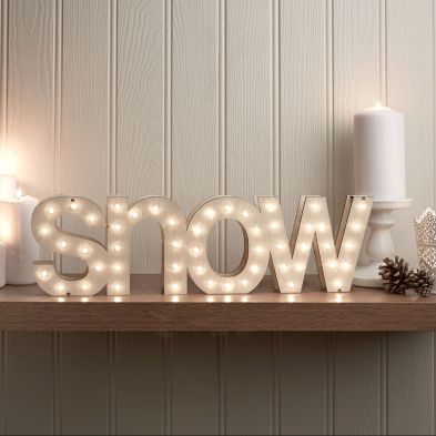 See more information about the Wooden Snow Letter LED