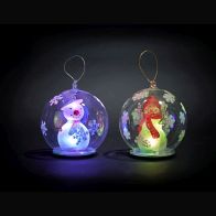 See more information about the Festive Christmas Glass Snowman in Ball with LED Lights