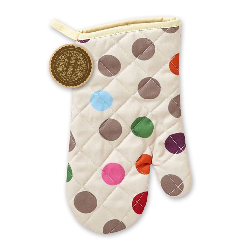 Polka Dot Gauntlet Oven Glove