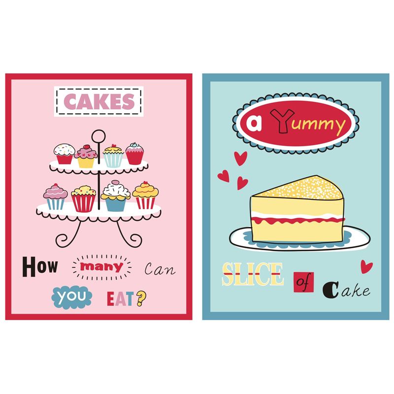 Cakes Velour Cotton Tea Towels 2 Pack