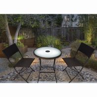 See more information about the Hillingdon 3 Piece LED Set Garden Furniture